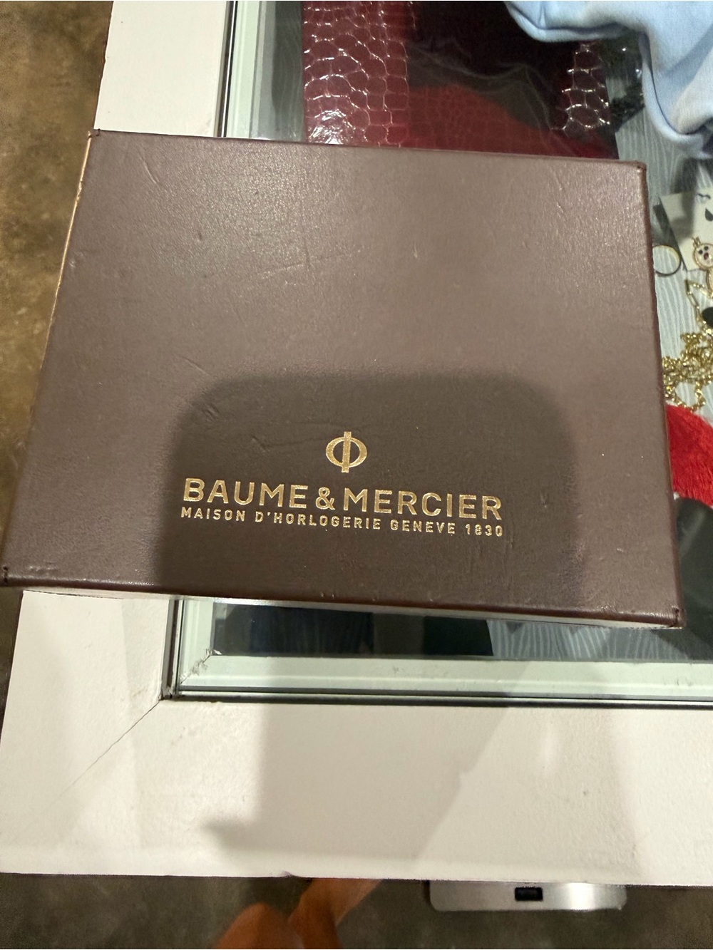 Baume & Mercier Women's Watch Box in Brown with Gold Logo